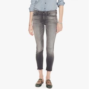 mother denim looker ankle fray